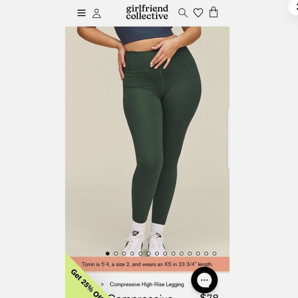 Girlfriend Collective Compressive High Rise Legging in Moss